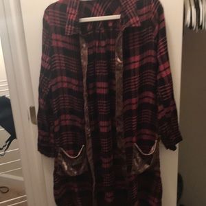 Long plaid tunic top